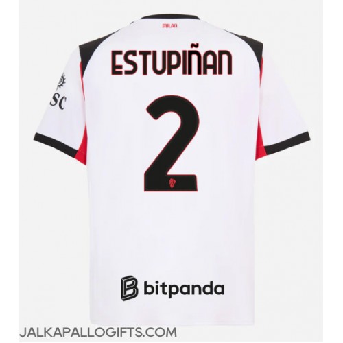 AC Milan Pervis Estupinan #2 Vieraspaita 2025-26 Lyhythihainen